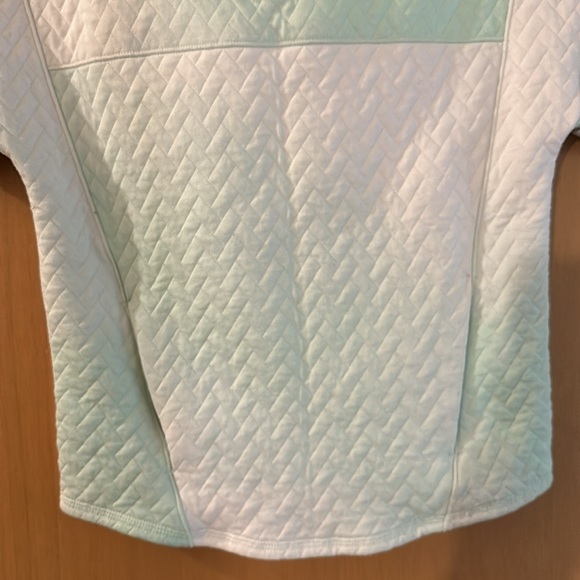 Lululemon Ivivva Kids Girls Quilted Short Sleeve Top Mint Green White Size 7 - Picture 6 of 8